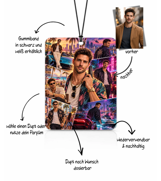 Personalisierter Duftbaum - GTA 6 Cover Stil