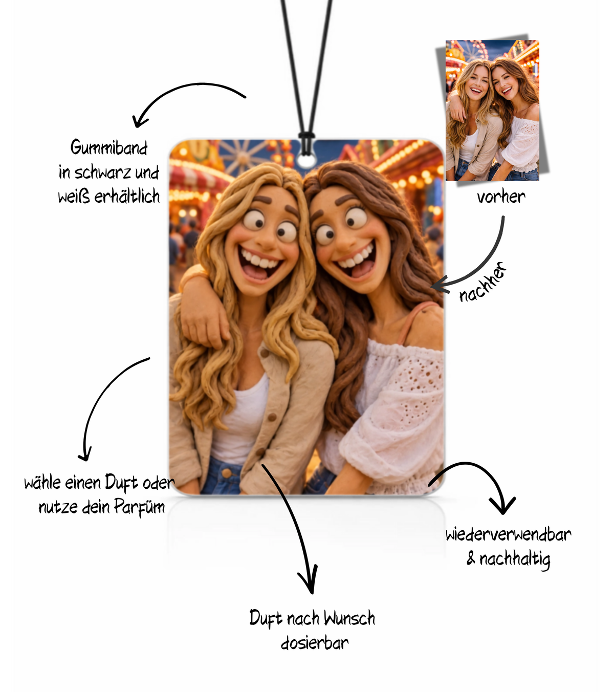 Personalisierter Duftbaum - Claymotion Stil